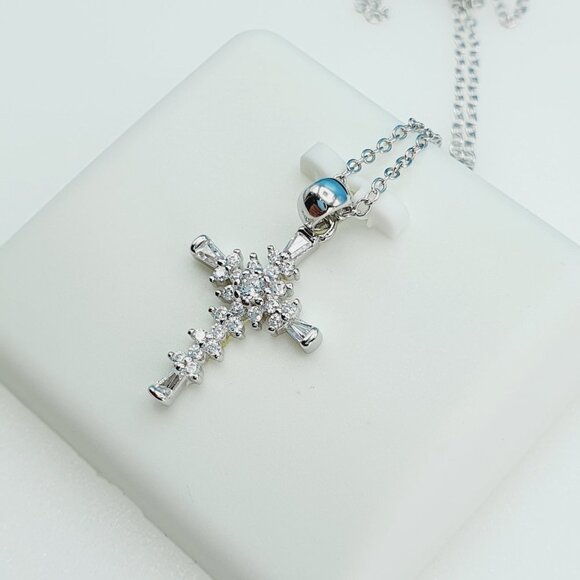 "925 Sterling Silver Cubic Zircon Necklace, UU1P7A7003 - Picture 7 of 9